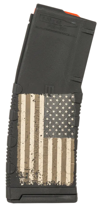 American Flag Engraved 30-Round Magazine for AR-15/M16/M4 - Black Rain Ordnance MAG30AMFLAG 223/5.56