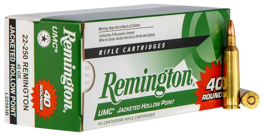 Remington UMC 22-250Rem 45gr JHP Value Pack - 40 Rounds