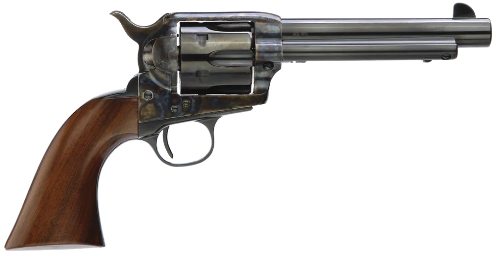 Taylors & Company 5000DE 1873 Gunfighter Deluxe .357 Mag Revolver - 6rd, 5.5" Blued, Case Hardened, Walnut Grip (Taylor Tuned)