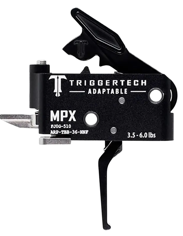 TriggerTech Adaptable Two-Stage Flat Trigger for Sig MPX, 3.50-6 lbs Draw Weight, Black PVD Finish