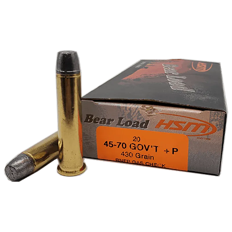 HSM 457012N Bear Load 45-70 Gov 430 gr RNFP Ammo - 20/Box, 25/Case