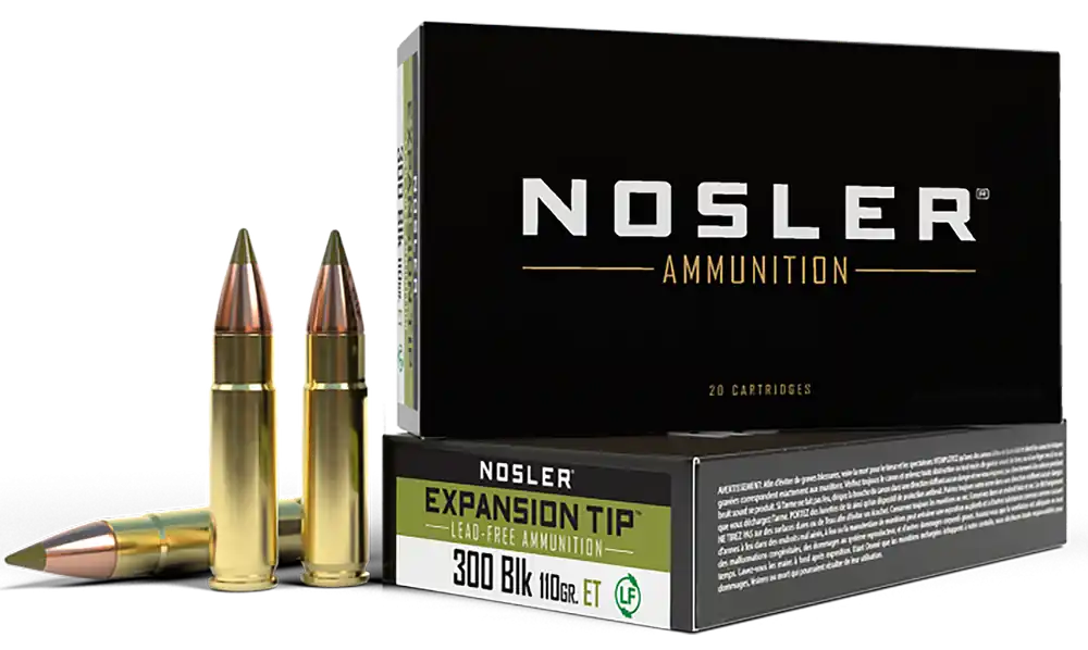 Nosler 40660 E-Tip 300 Blackout 110gr Lead-Free Ammo - 20 Rounds per Box