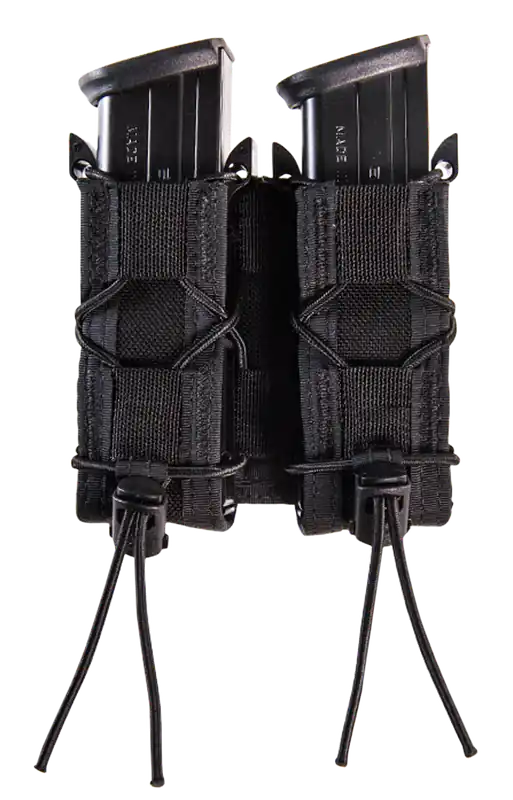 Double Black Nylon TACO Mag Pouch for Pistol - Belt Compatible by High Speed Gear