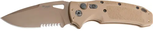Hogue K320A M17 3.5" Auto Folder Drop Point Blade - Poly Tan