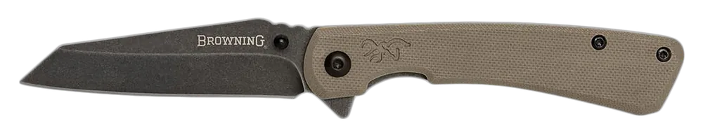 Browning 3220512 Branded Rock EDC Folding Knife with 3" Wharncliffe Blade and G10 Handle