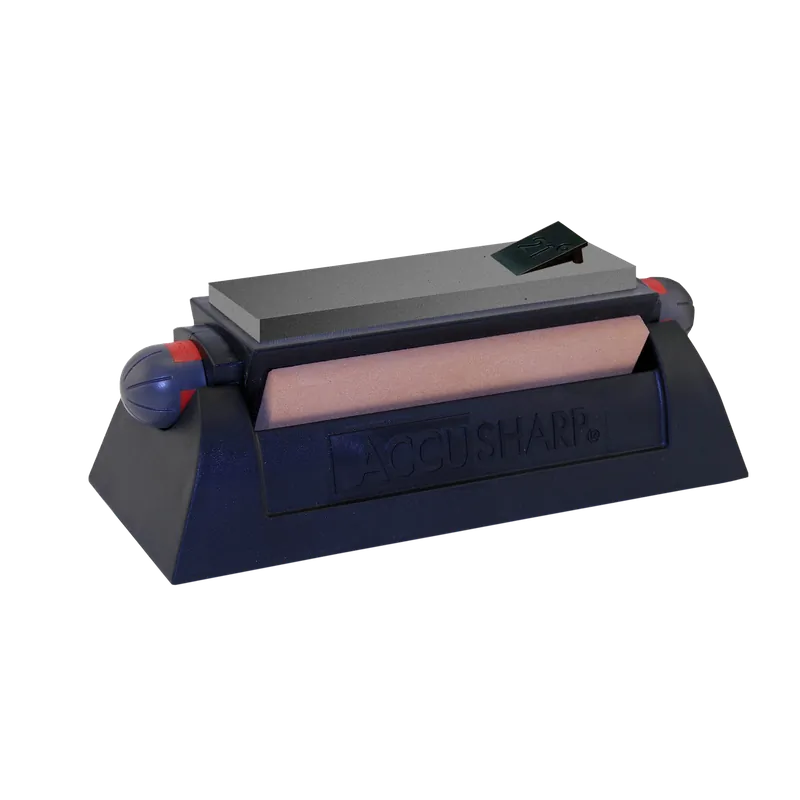 AccuSharp 064C Tri-Stone Alumina-Oxide Sharpener with Rubber Handle - Coarse, Medium, Fine