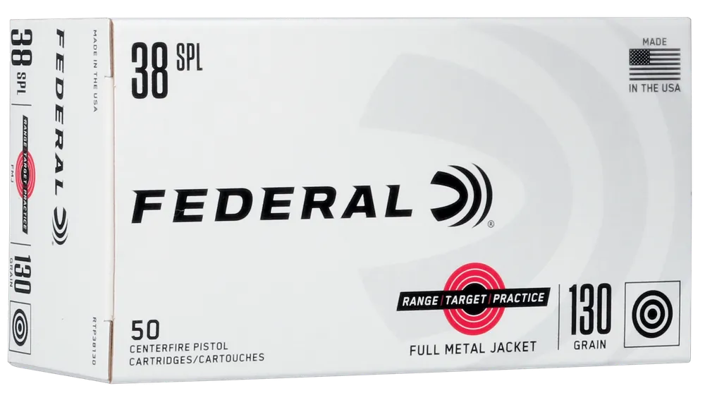 Federal RTP38130 38 Special 130gr FMJ Ammo - 50 Rounds/Box, 20 Boxes/Case