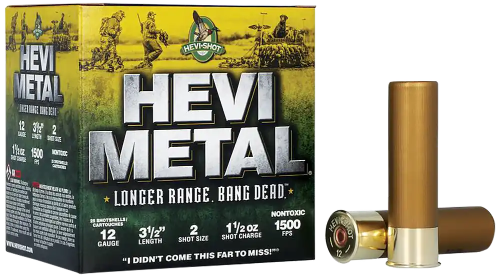 HEVI-Metal HS38502 12 Gauge 3.5" 1.5oz 2 Shot Ammo - 25 Box/10 Case