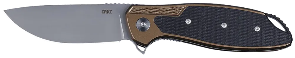 CRKT K360GXP Jake Knife with 3.32" Bead Blasted 12C27 Sandvik Blade and Black/Brown Aluminum/G10 Handle