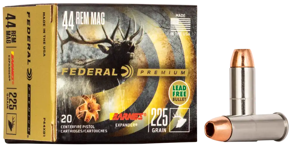 Federal Premium 44 Rem Mag 225gr Barnes Expander BRX - 20 Rounds per Box