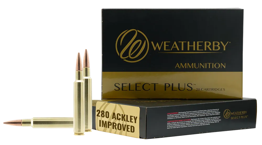 Weatherby Select Plus .280 Ackley Improved 150gr Swift Scirocco Ammo - 20 Rounds