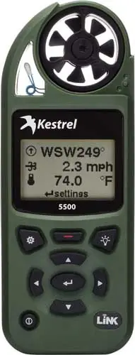 Kestrel 5500 Weather Meter with Link and Vane Mount in Olive Drab