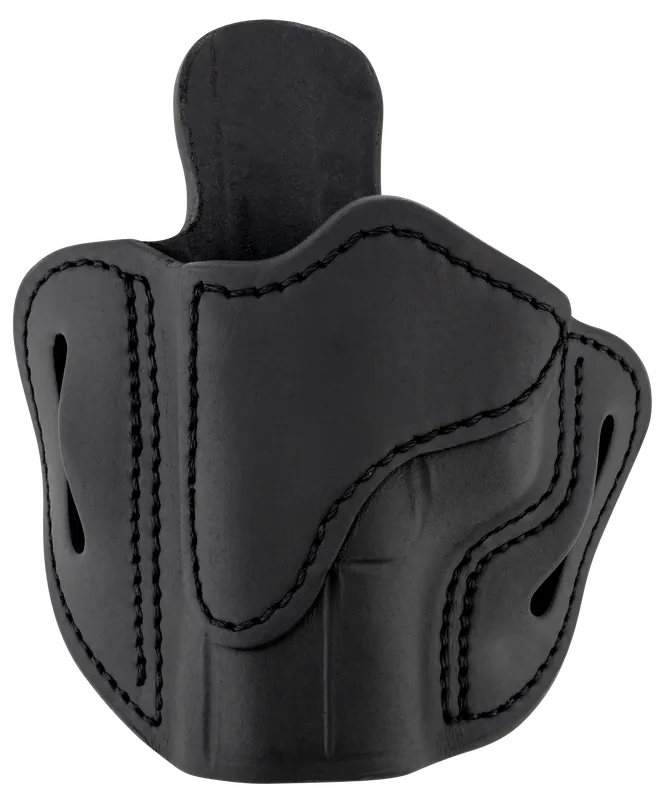 1791 Gunleather Stealth Black Leather Belt Slide Holster for Glock 17/S&W M&P Shield/Springfield XD - Left Handed, Optic Ready, Size 2.1