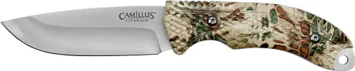 Camillus 4" Stainless Steel Drop Point Camo Fixed Blade Knife