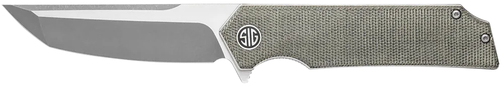 Sig Sauer TS8SG Tsuru Folding Tanto Knife with Green Canvas Micarta Handle