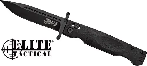 Elite Tactical Guardsman 3.75" Clip Point Folder - Black/BlackMC