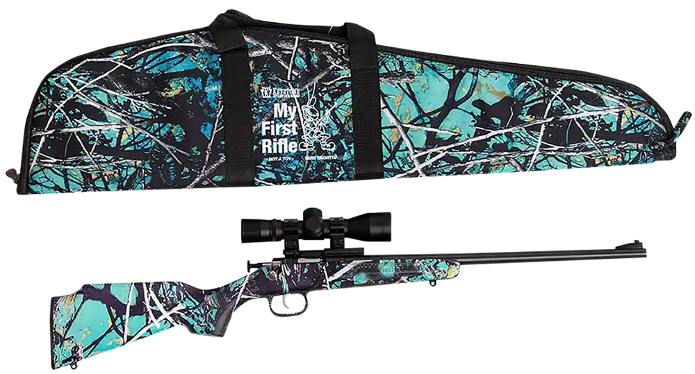 Crickett KSA2172BSC My First Rifle Package - 22 Caliber, Single Shot, 16.10" Blued Steel, Muddy Girl Serenity Stock, 4x32 Scope