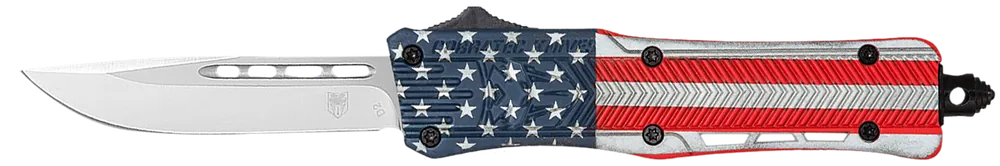 CobraTec CTK-1 Medium OTF Knife with American Flag Design and D2 Steel Blade