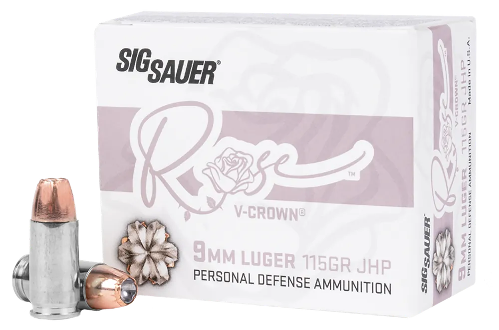 Sig Sauer Rose 9mm Luger 115gr V-Crown JHP Ammo - 20 Rounds