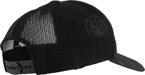Black Multicam Trucker Cap with Patch Mesh and Circle Design