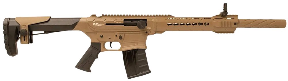 Gforce Arms GF2512FDE 12 Gauge Semi-Auto Shotgun with FDE Cerakote Finish and Black Synthetic Stock