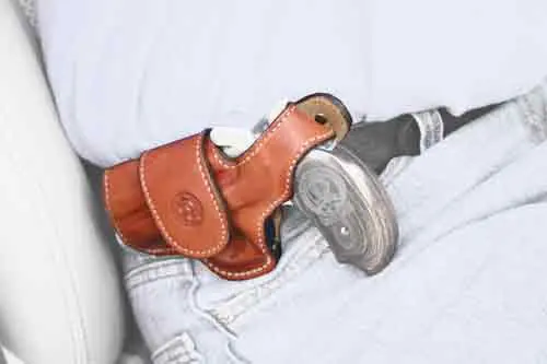 Leather Tanbond Arms Driving Holster LH by Thumbsnap