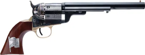 Cimarron 1851 R-M 38SPL 7.5" FS Revolver with CSA Flag - Blued Walnut Finish