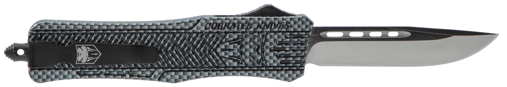 CobraTec CTK-1 Medium OTF Knife with D2 Steel Blade and Carbon Fiber Handle