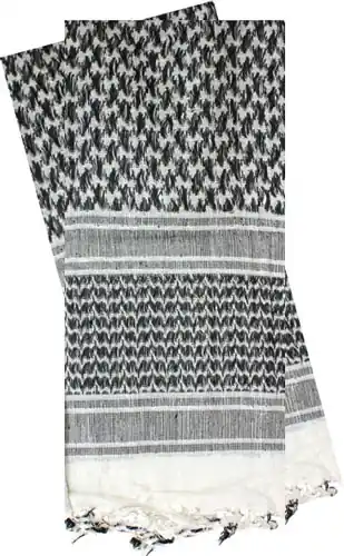 White/Black Red Rock Shemagh Head Wrap