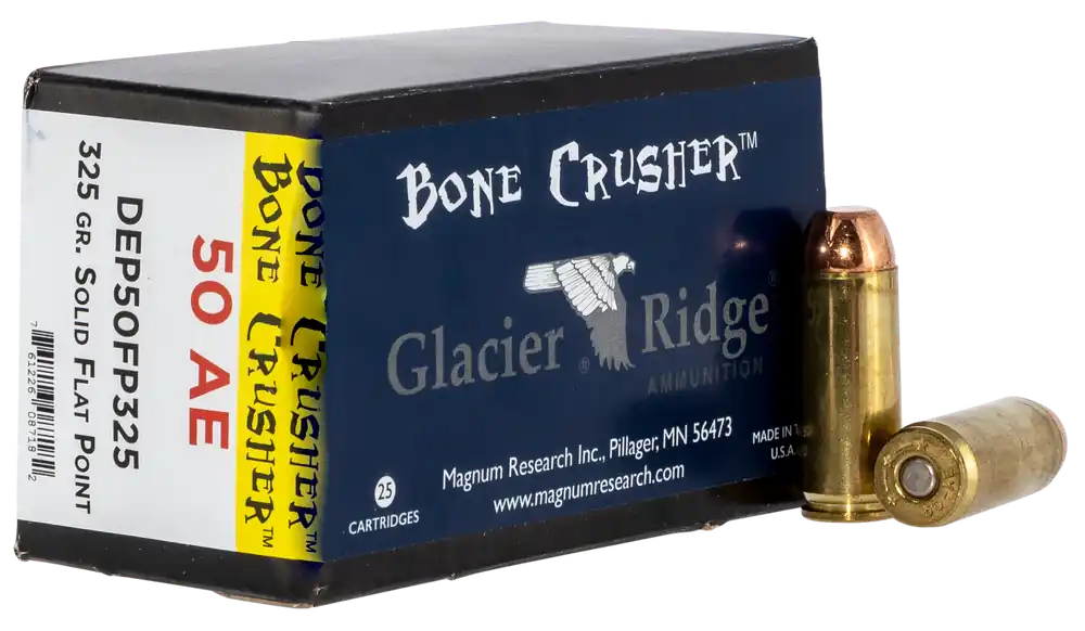 Magnum Research BoneCrusher 50AE 325gr Flat Point Ammo - 25 Box/20 Case