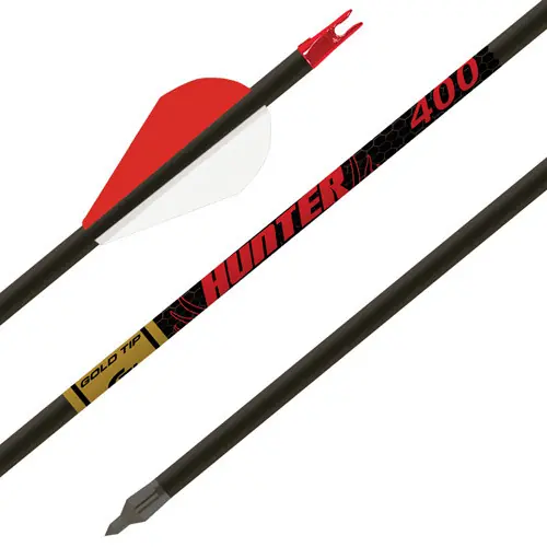 Gold Tip Hunter 400 Arrows with 2" Raptor Vanes (1/2 Dozen)