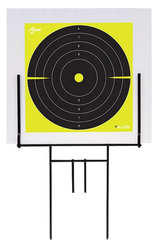 EZ-Aim 15309 Portable Target Stand with Adhesive Targets - Black Steel 18"x19"