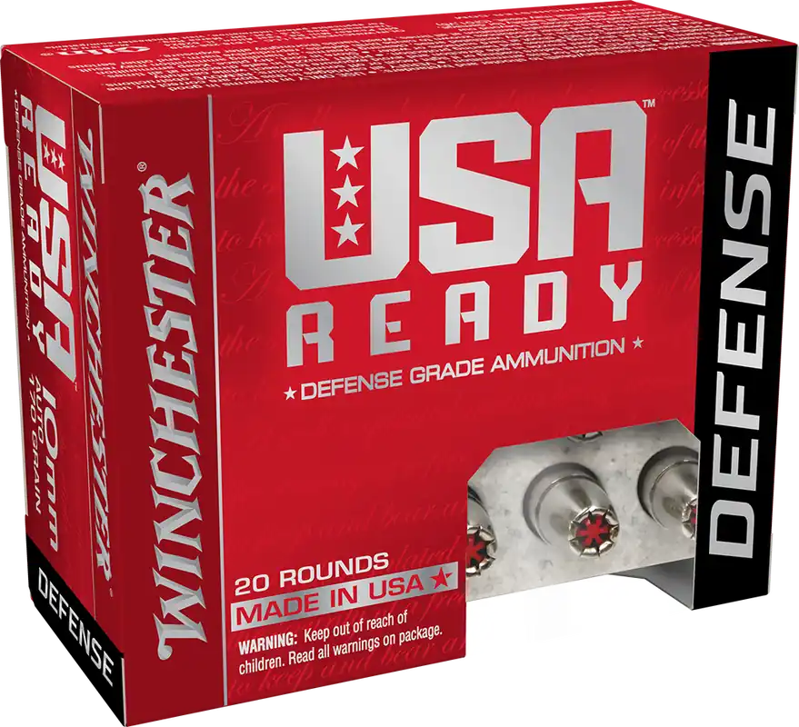 Winchester USA Ready 10mm Auto 170gr Hex Vent HP Ammo - 20/Box