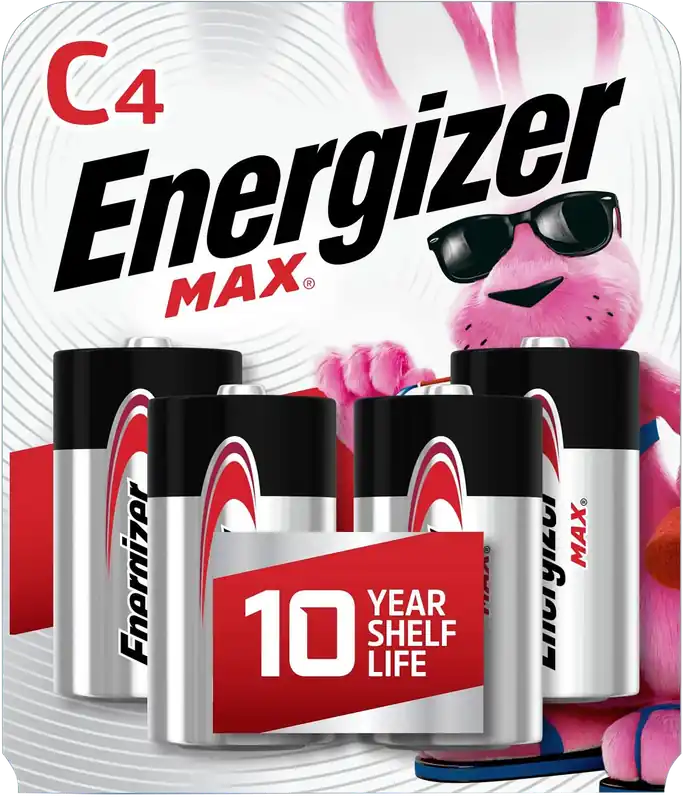 Energizer E93BP4 C Max Alkaline Batteries, 1.5V, Pack of 4