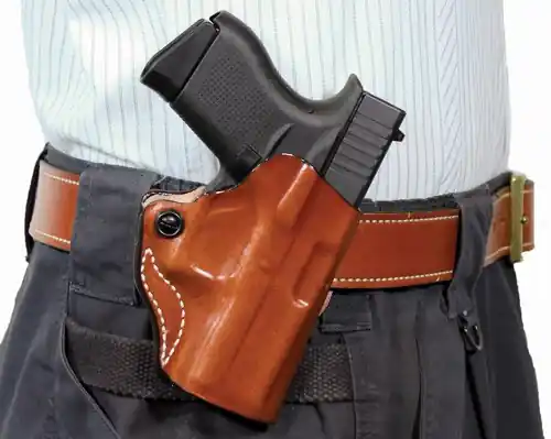DeSantis Mini Scabbard Holster for Glock 43 - Right Hand Leather Fit