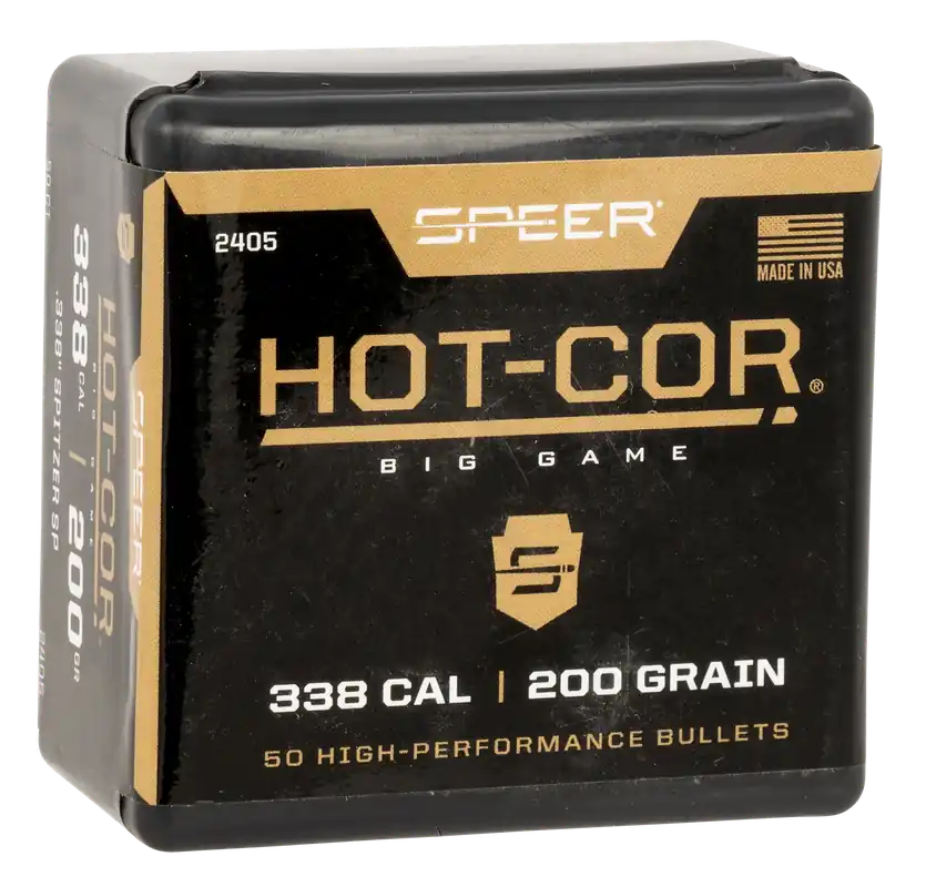 Speer 2405 Hot-Cor .338 Cal 200gr Spitzer Soft Point - 50/Box, 5/Case