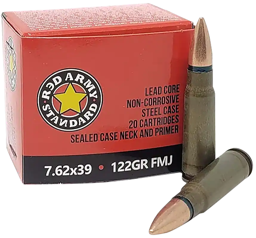 Red Army Standard AM3420 7.62x39mm FMJ Rifle Ammo - 20 Rounds/Box, 50 Boxes/Case
