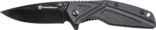 Black Rubber Oxide Blade Knife with Pocket Clips, 3"