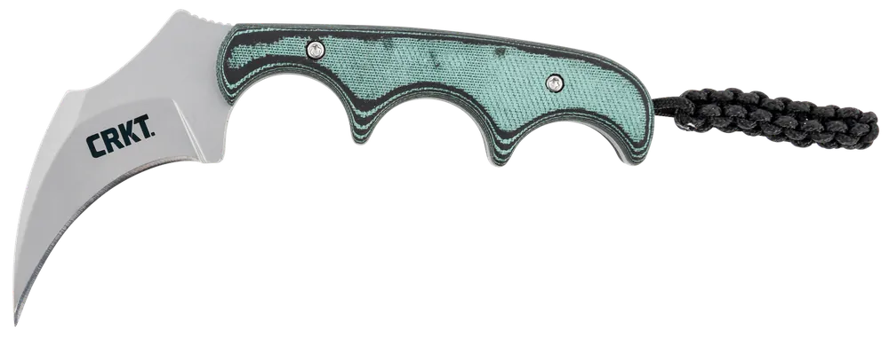 CRKT 2389 Keramin Fixed Blade Knife with Green Resin Handle and Sheath