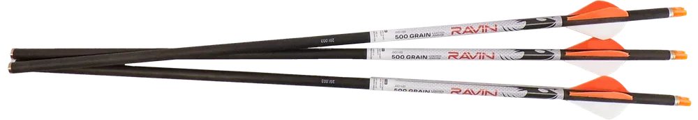 Ravin Crossbows R144 Lighted Arrows - 500 Grain Pure Carbon (3 Pack)