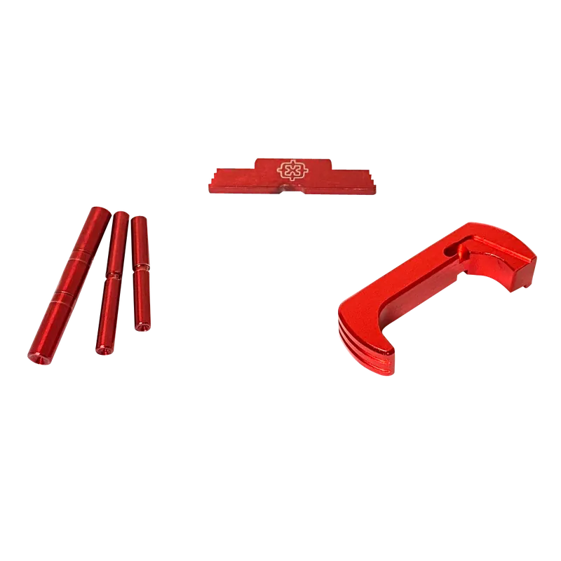 Cross Armory CRGOKRD 3-Piece Kit for Glock Gen1-3, Red Anodized Steel/Aluminum