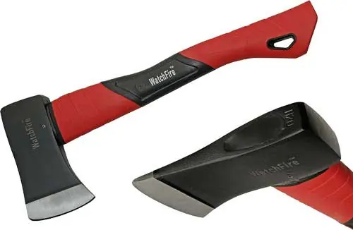 Rite Edge 14" Fiberglass Camp Axe with Red Handle and 4" Blade