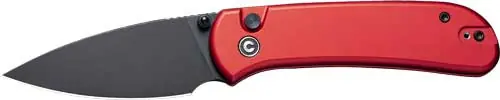 Red Civivi Qubit 2.98" Black Stonewash Button Lock Knife