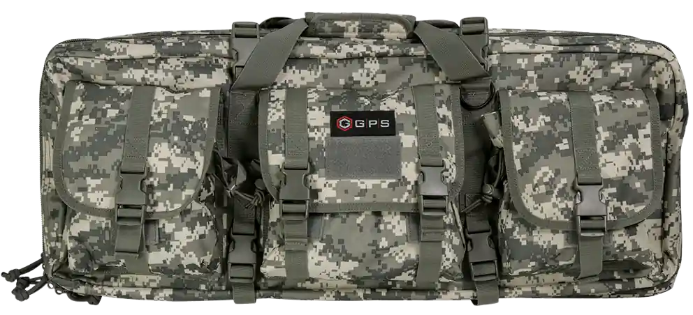 GPS DRC28ACU Double Rifle Case with Pistol Sleeves and Lockable Zippers