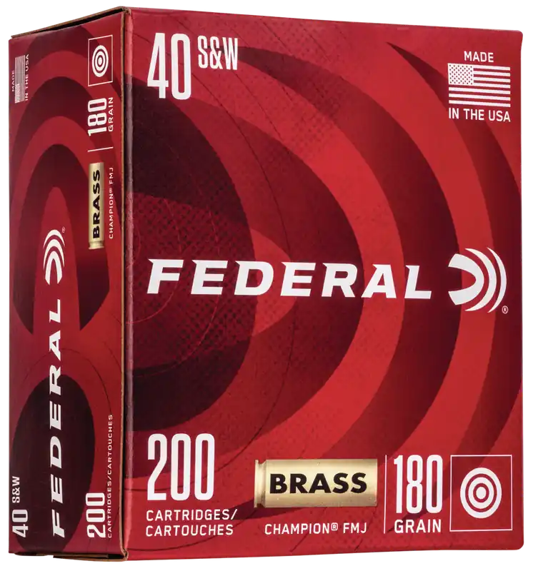 Federal WM52232 Champion Training 40S&W 180gr FMJ 200/Box, 5/Case