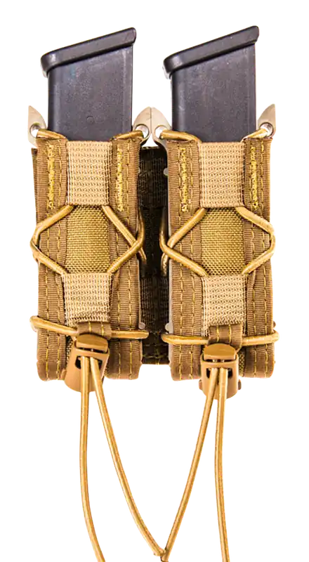 Double TACO Mag Pouch - Coyote Brown, Belt Compatible, Nylon, Pistol 13PT12CB