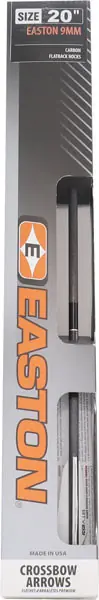 Easton 20" Carbon Crossbow Bolt with 3" Vanes, Flat Back, 6-Pack