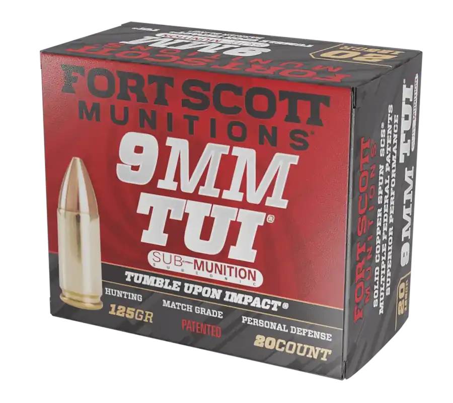 Fort Scott Munitions 9mm Luger Subsonic TUI 125gr Solid Copper Ammo - 20/Box
