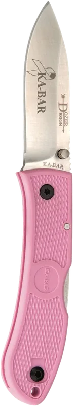 Ka-Bar Dozier Hunter 3" Folding Knife with Pink Zytel Handle and Satin AUS-8A Blade