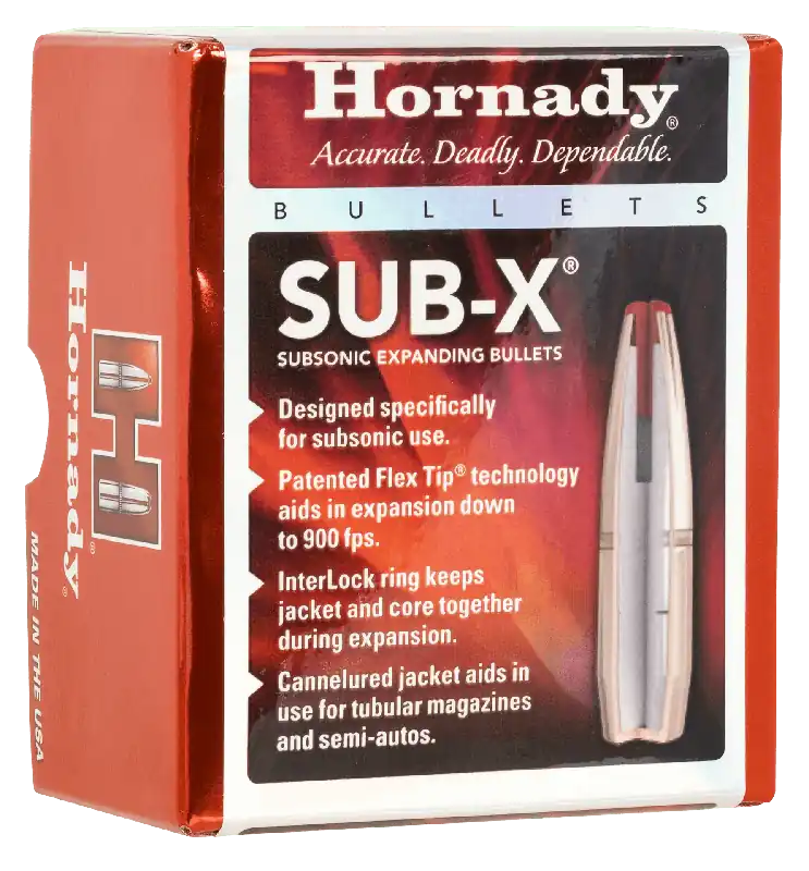 Hornady Sub-X 7.62x39mm 255 gr Ammunition - 100 Rounds per Box, 15 Boxes per Case